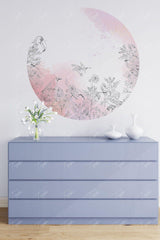 Soft Pink Round Circle Wall Sticker