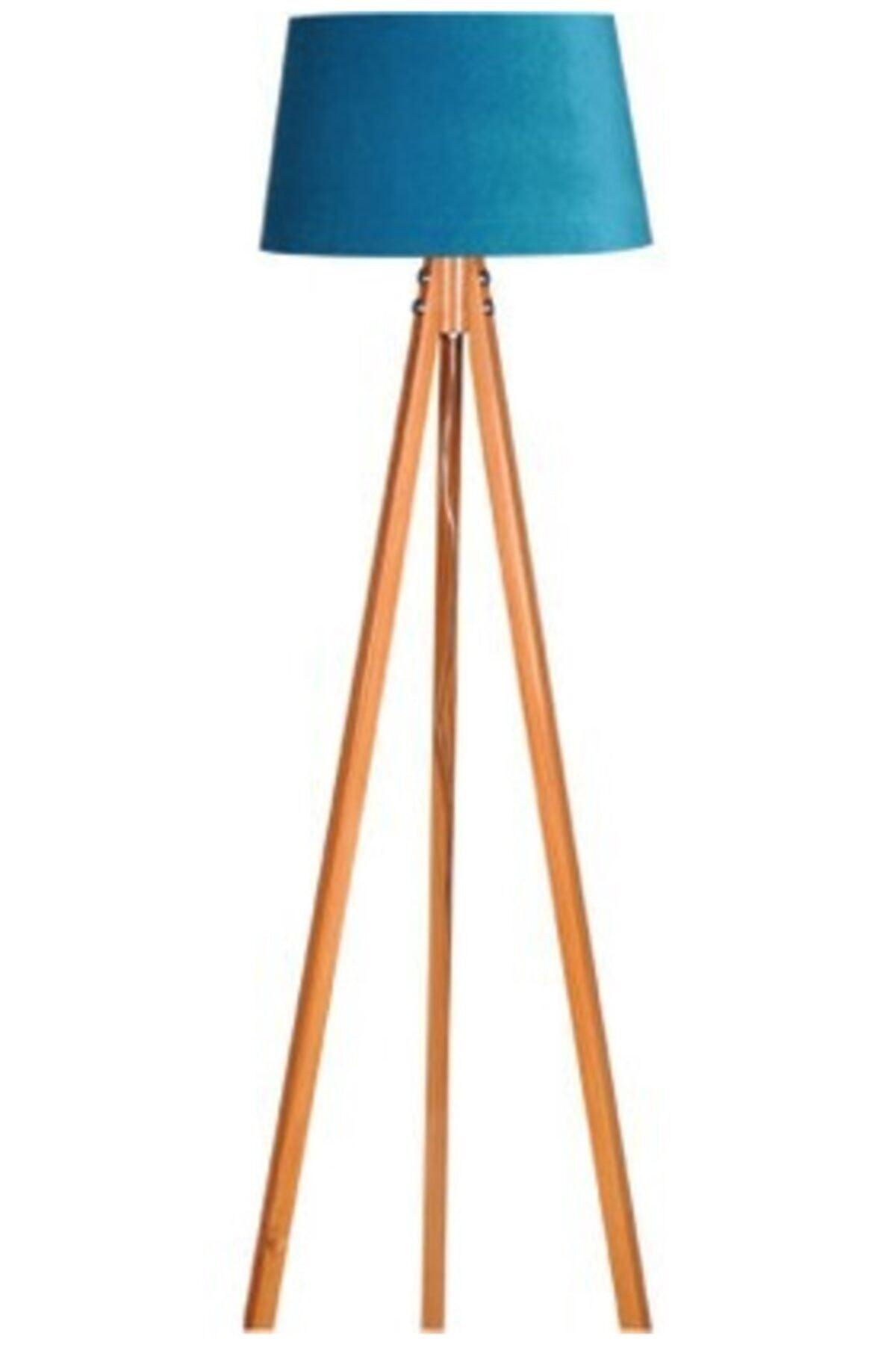 Solid 3-Legged Floor Lamp (natural/turquoise) - Swordslife