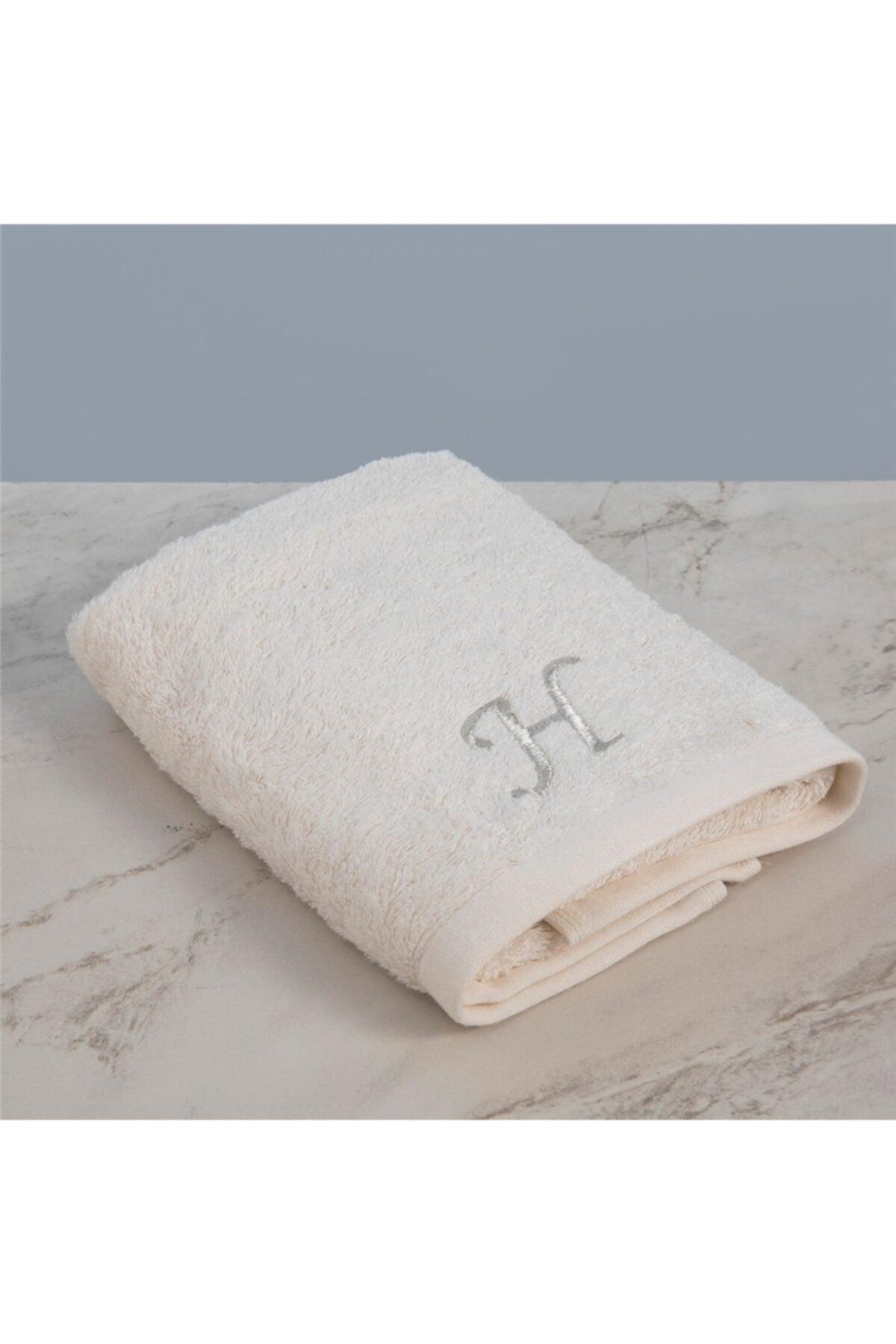 Solid Embroidered Face Towel 50x90 Cm Ecru - Swordslife