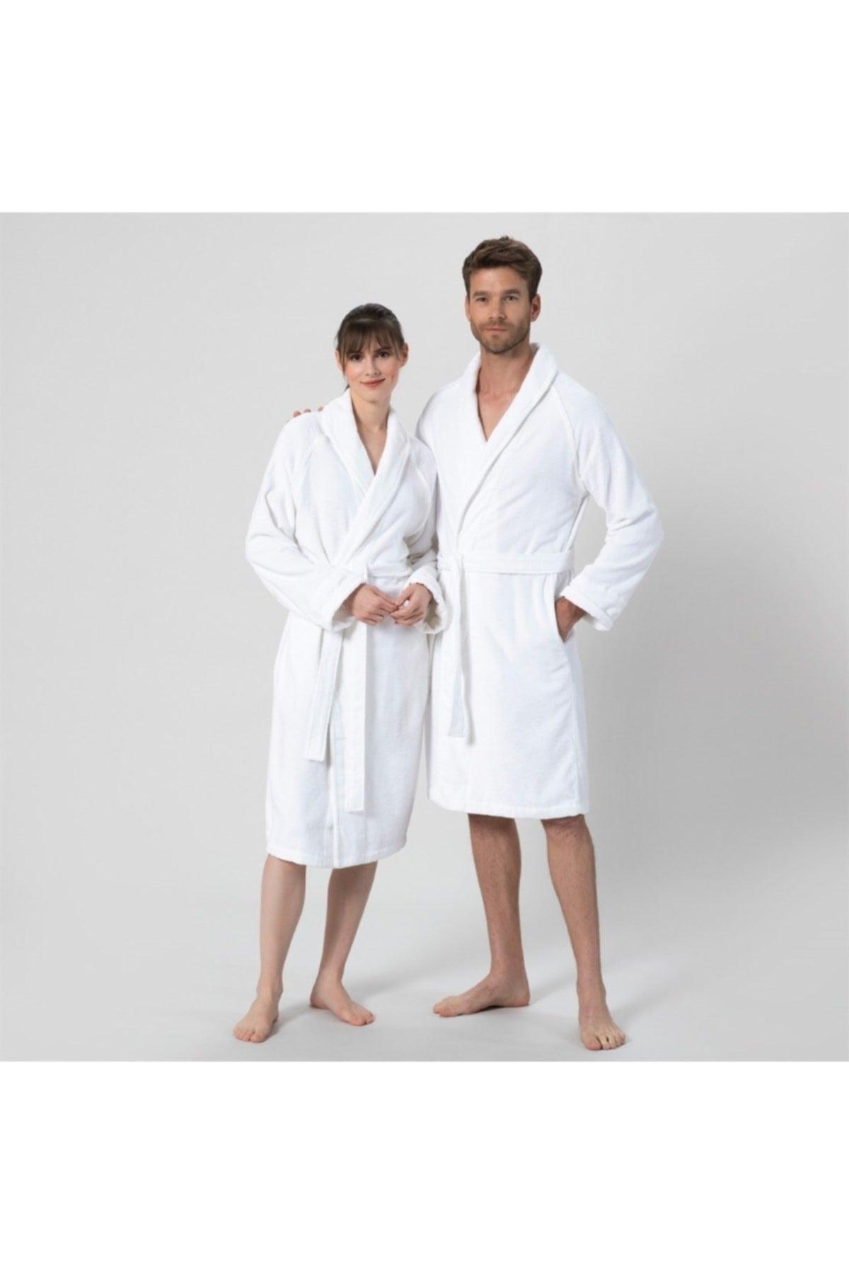 Solid Unisex Bathrobe White - Swordslife