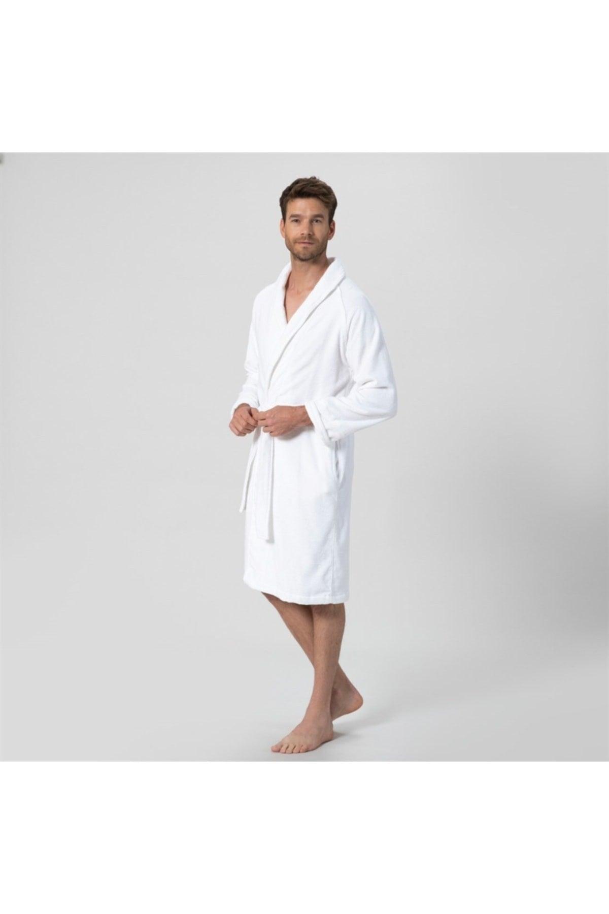 Solid Unisex Bathrobe White - Swordslife