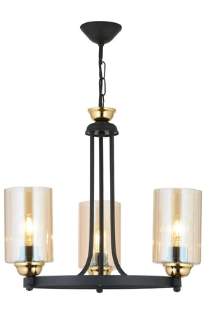Space Triple Black Cylinder Glass Luxury Upward Facing Chandelier - Swordslife