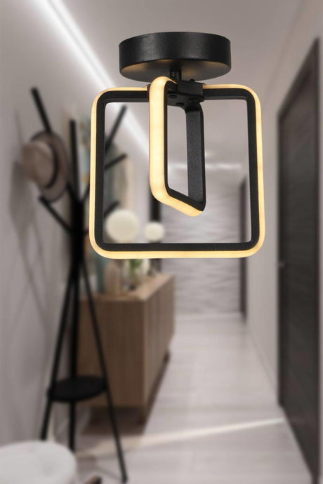 Spacious 3 Color Led Ceiling Mount Single Chandelier Black - Swordslife