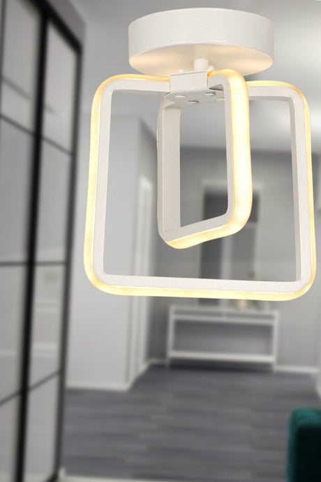 Spacious 3 Color Led Ceiling Mount Single Chandelier White - Swordslife