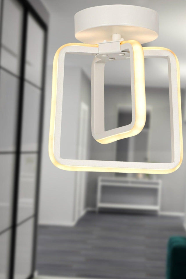 Spacious 3 Color Led Ceiling Mount Single Chandelier White - Swordslife