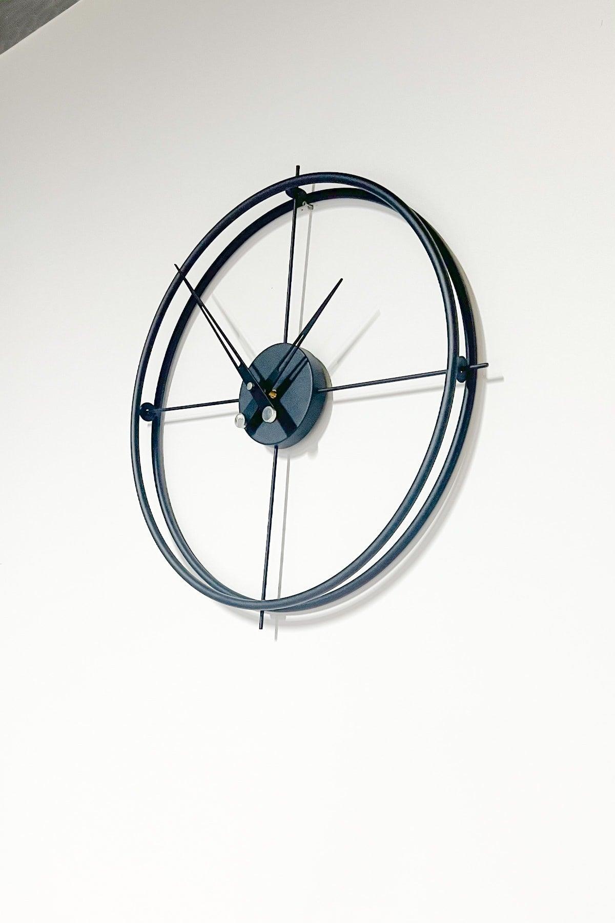 Spanish And Scandinavian Style 60 Cm Black, Wrought Iron Metal Minimalist Wall Clock - Swordslife
