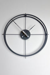 Spanish And Scandinavian Style 60 Cm Black, Wrought Iron Metal Minimalist Wall Clock - Swordslife