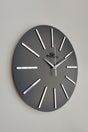Special Decorative Mirrored Wall Clock Black & Silver Silent Mechanism 37x37cm - Swordslife