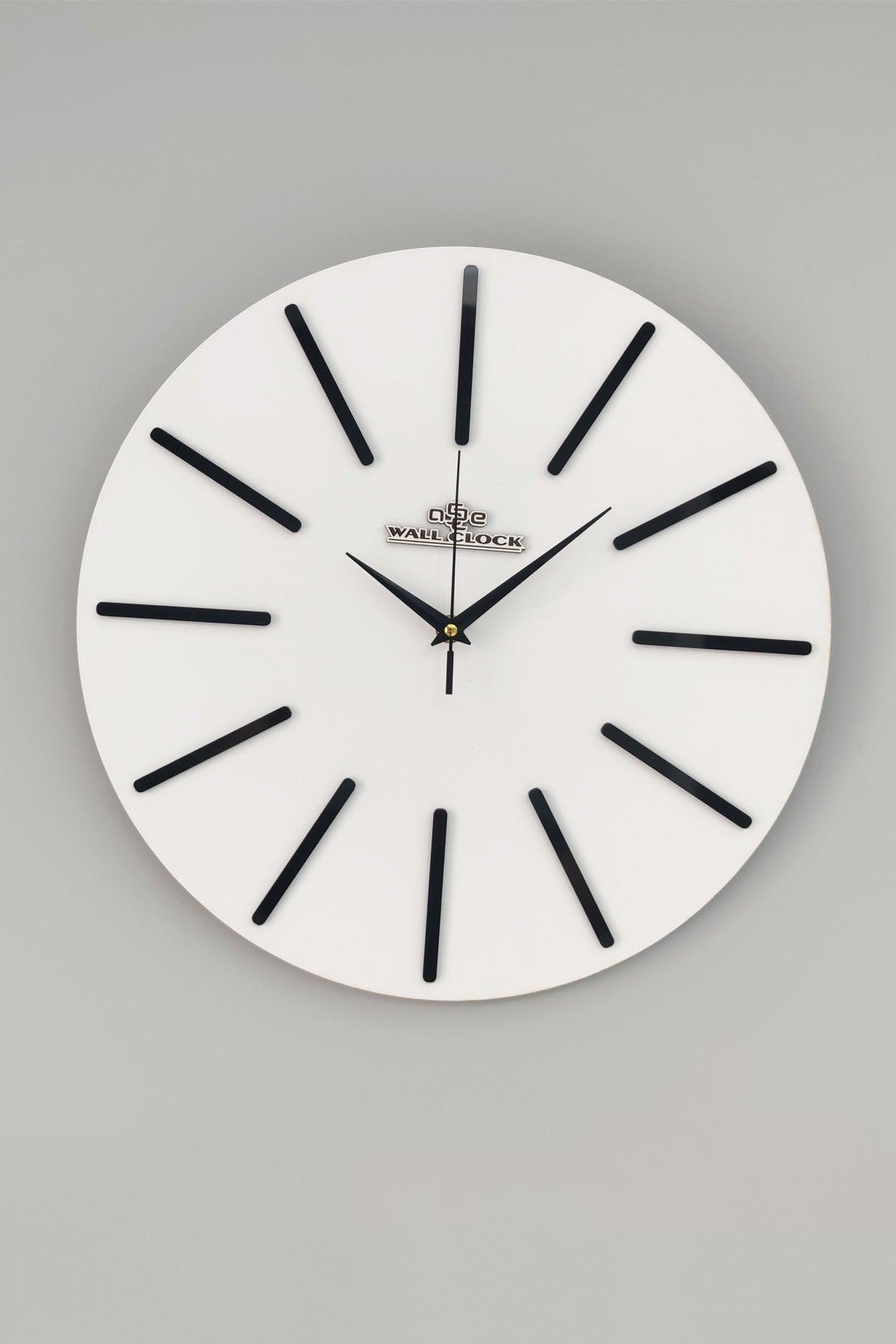 Special Decorative Mirrored Wall Clock White & Black Silent Mechanism 37x37cm - Swordslife