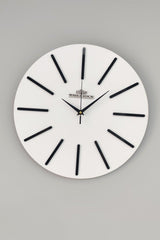 Special Decorative Mirrored Wall Clock White & Black Silent Mechanism 37x37cm - Swordslife