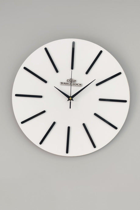 Special Decorative Mirrored Wall Clock White & Black Silent Mechanism 37x37cm - Swordslife