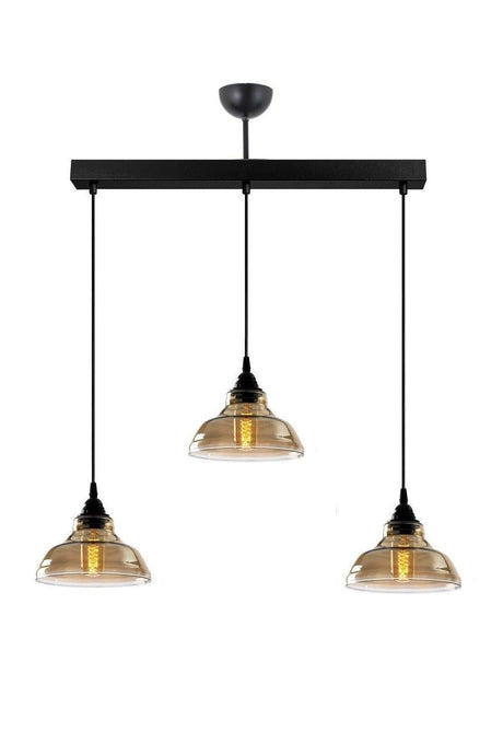 Special Model Triple Black Rectangle Modern Smoked Glass Pendant Lamp Chandelier - Swordslife