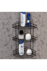 Lifetime Stainless 3-Tier Bathroom Corner Shampoo Holder Bathroom Shelf Black Annex-03 - Swordslife