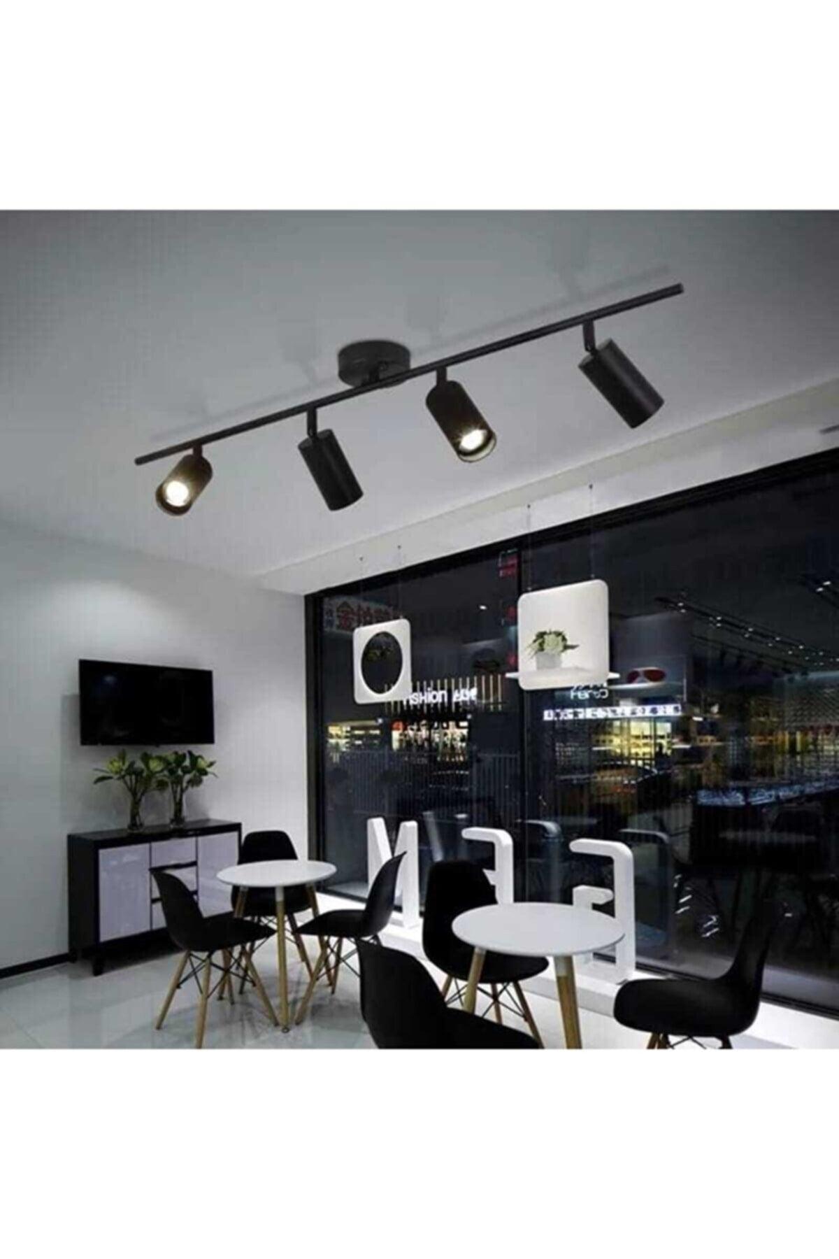 Spoti Modern Design Black Color Spot Led Row Cafe - Kitchen 4 Piece Chandelier - Swordslife