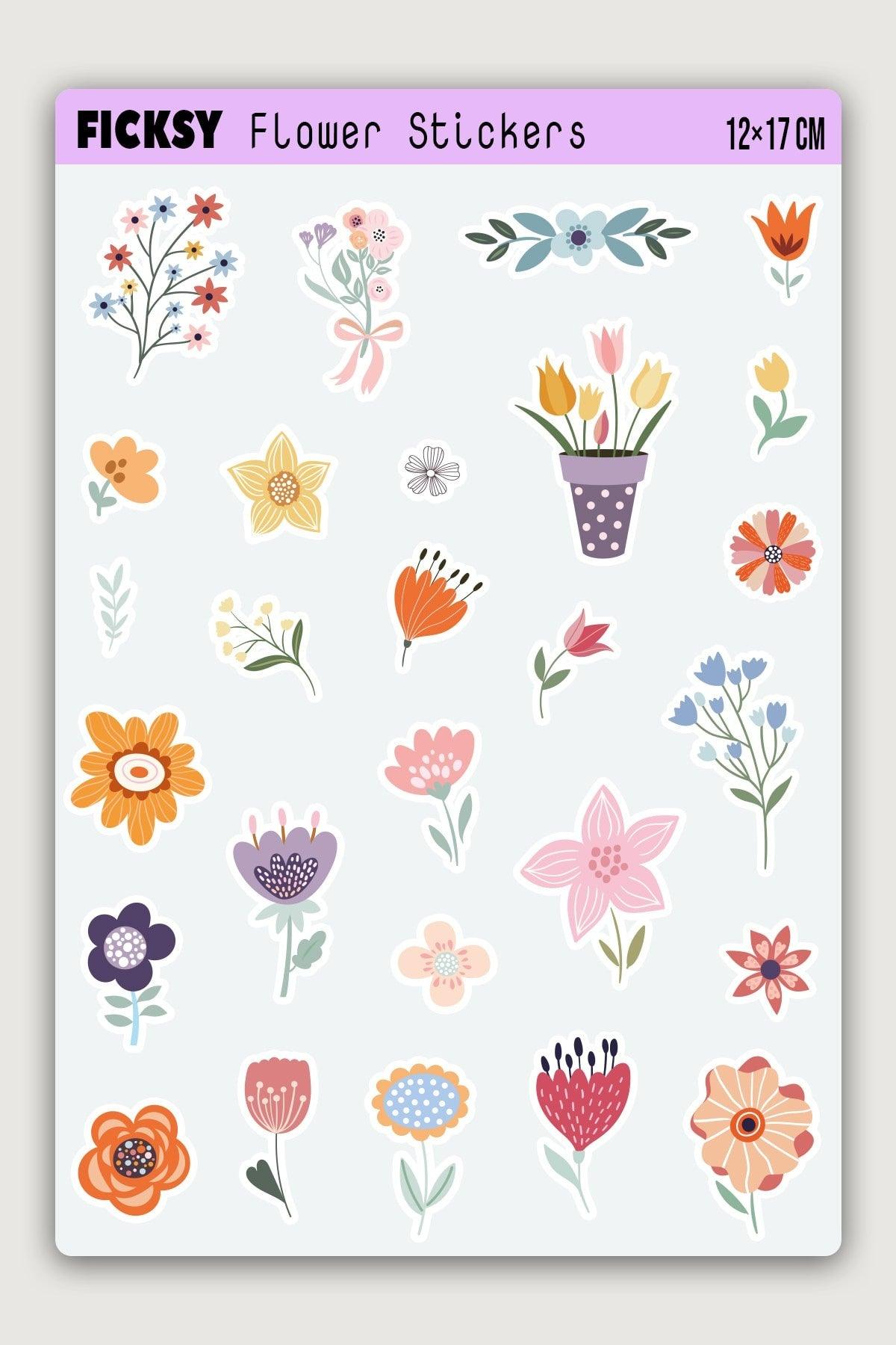 Spring Flowers Sticker Set - 27 Pieces Stickers