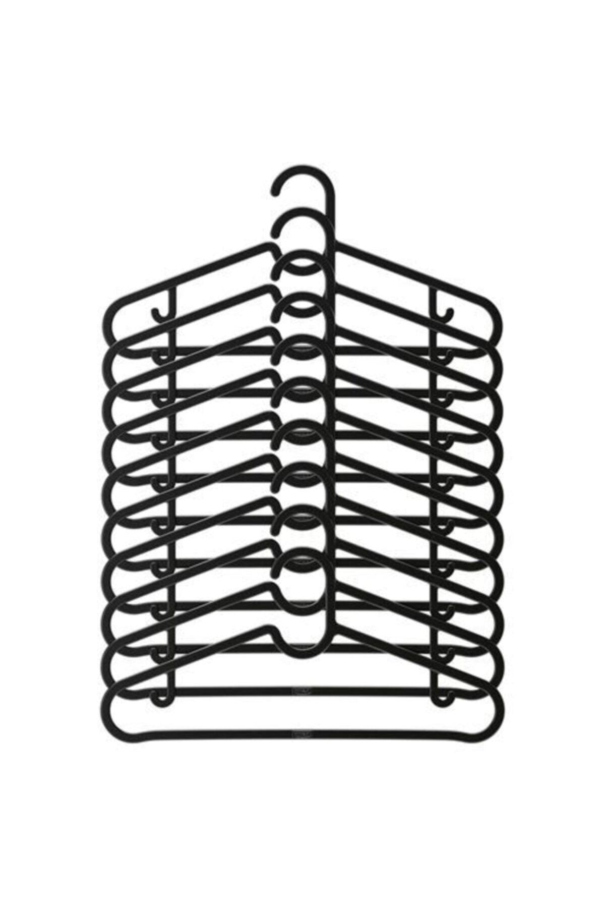 Spruttig Black Color 10 Pieces Plastic Clothes Hanger - Swordslife