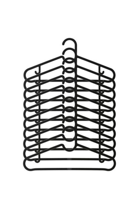 Spruttig Black Color 10 Pieces Plastic Clothes Hanger - Swordslife