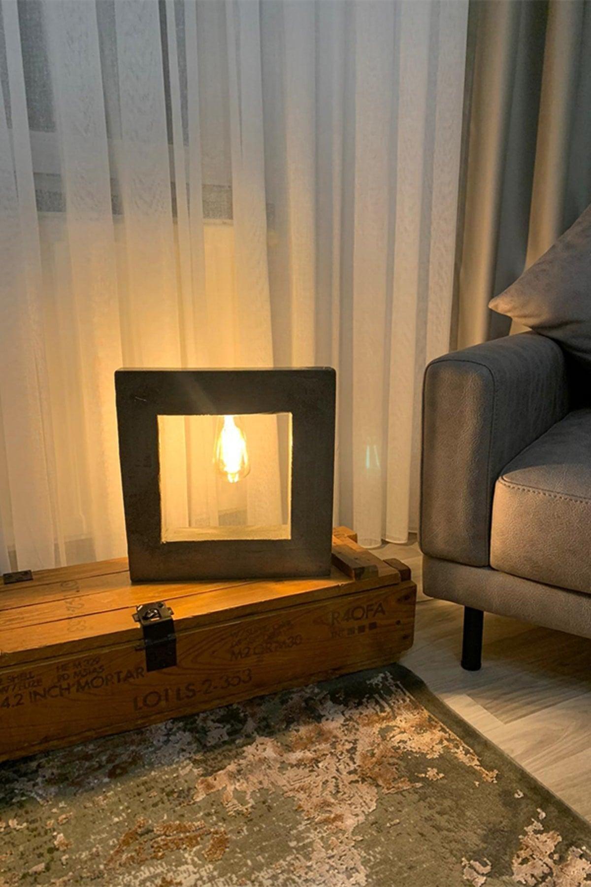 Square Special Design Decorative Concrete Floor Lamp | Lampshade | 100% Handmade - Swordslife