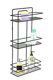 Stainless Black 3 Tiers Flat Bathroom Corner Shampoo Corner Bathroom Shelf - Swordslife