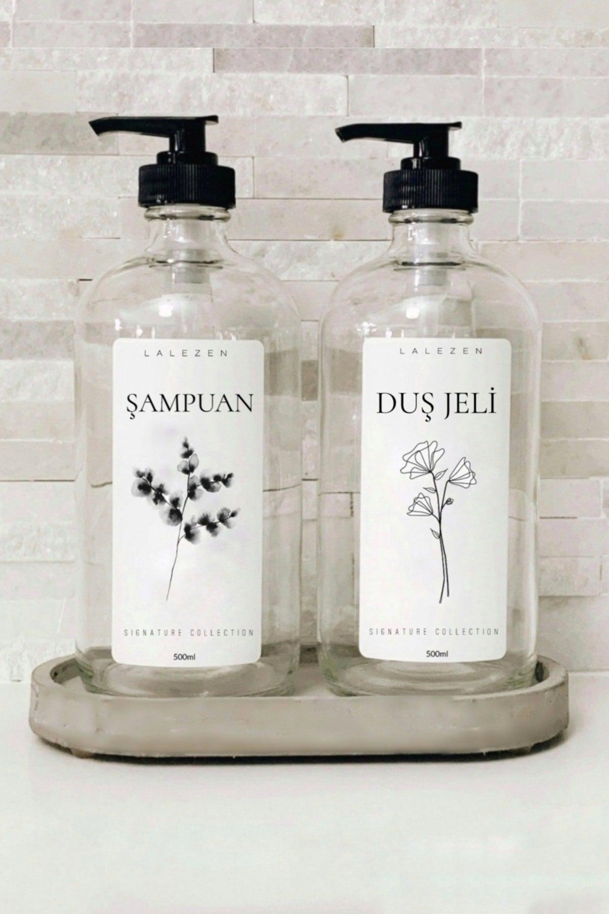 Transparent Plastic 500 Ml Bottle With Stand Shampoo And Shower Gel Label - Swordslife