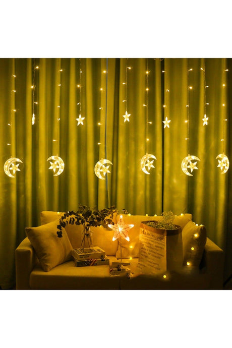 Star Moon Curtain Led Lights Animated
