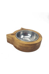 Wooden Cat And Dog With Steel Bowl (Small Breed)