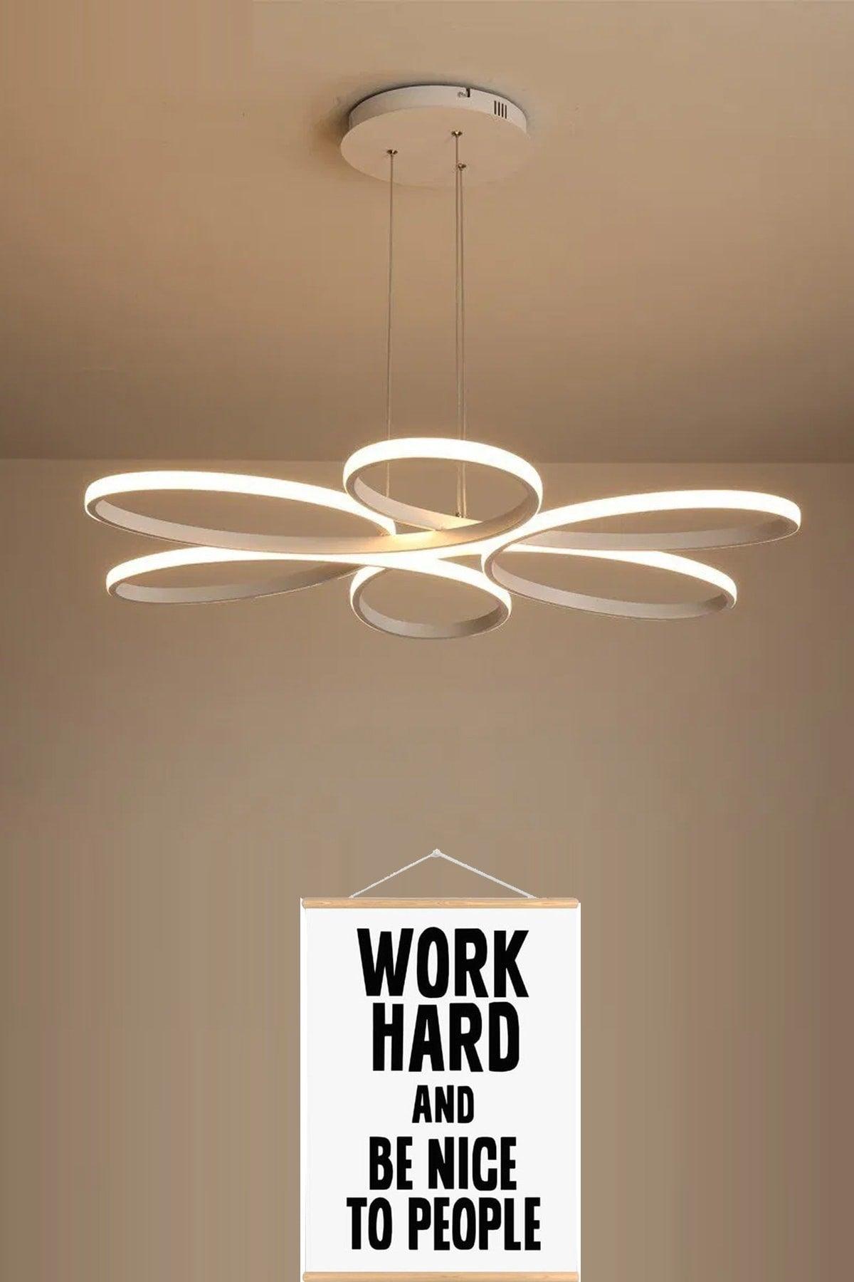 Stella Gray Case Modern White Color Led Chandelier - Swordslife