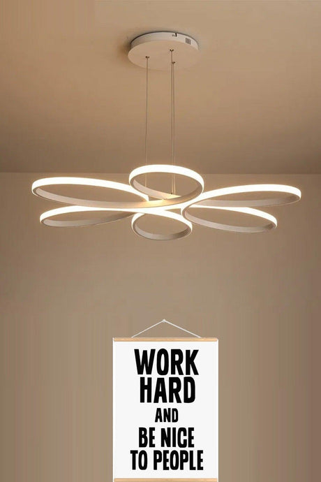 Stella Gray Case Modern White Color Led Chandelier - Swordslife