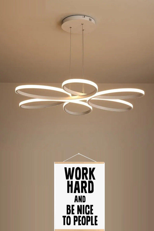 Stella Gray Case Modern White Color Led Chandelier - Swordslife