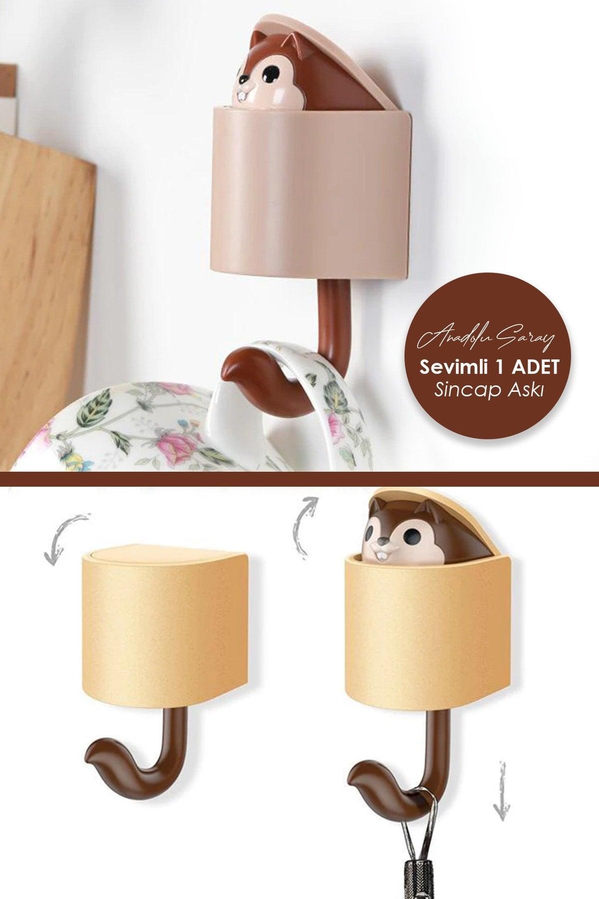Adhesive Cute Squirrel Hanger Hook Squirrel Shaped Jacket Bag Key Holder - 1 Piece - Swordslife