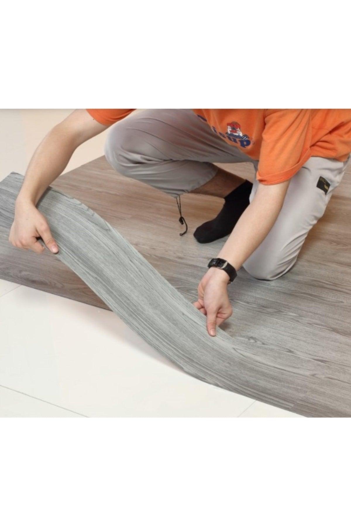 Adhesive Gray Wood Flexible Flooring Floor Wall Flooring Parquet Nwyp09gri - Swordslife