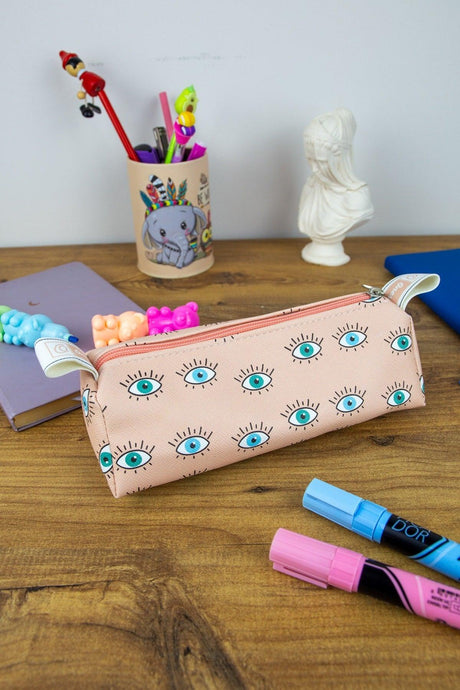 Pencil Case Eyes Cute Triangle Design Vegan