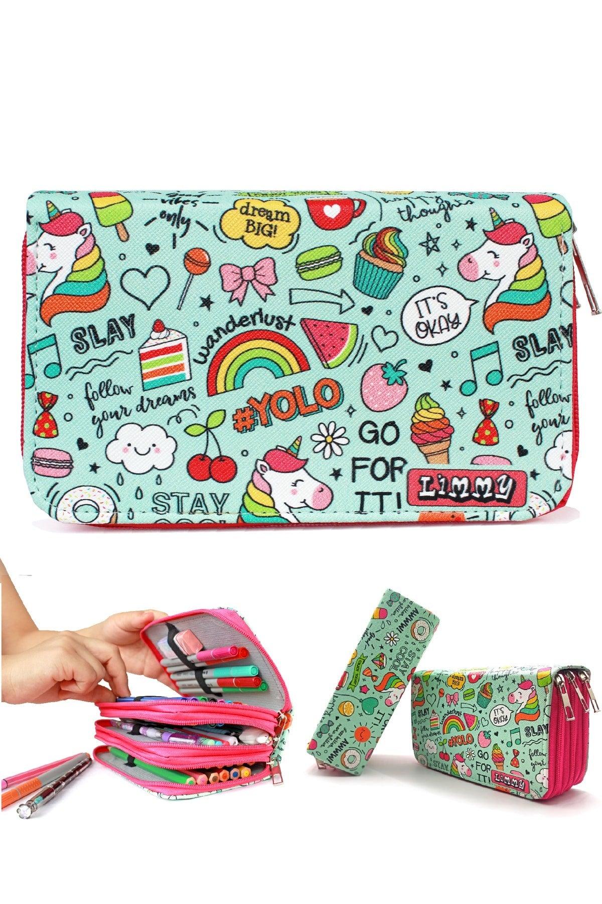 Pencil Case Unicorn Pattern Kawai Organizer