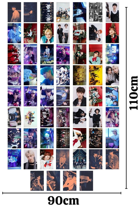 Stray Kids Poster Set, Adhesive Back K-pop Poster Collage Set - 60 Pieces, 10cm*15cm, Boxed Set - Swordslife