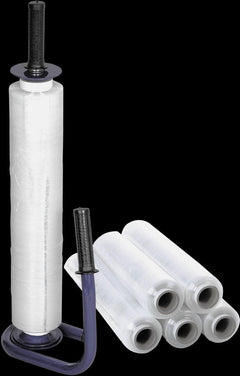 Standard stretch film roll set for efficient packaging