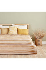 Stripe Cotton Single Blanket Beige (150X200 CM) - Swordslife