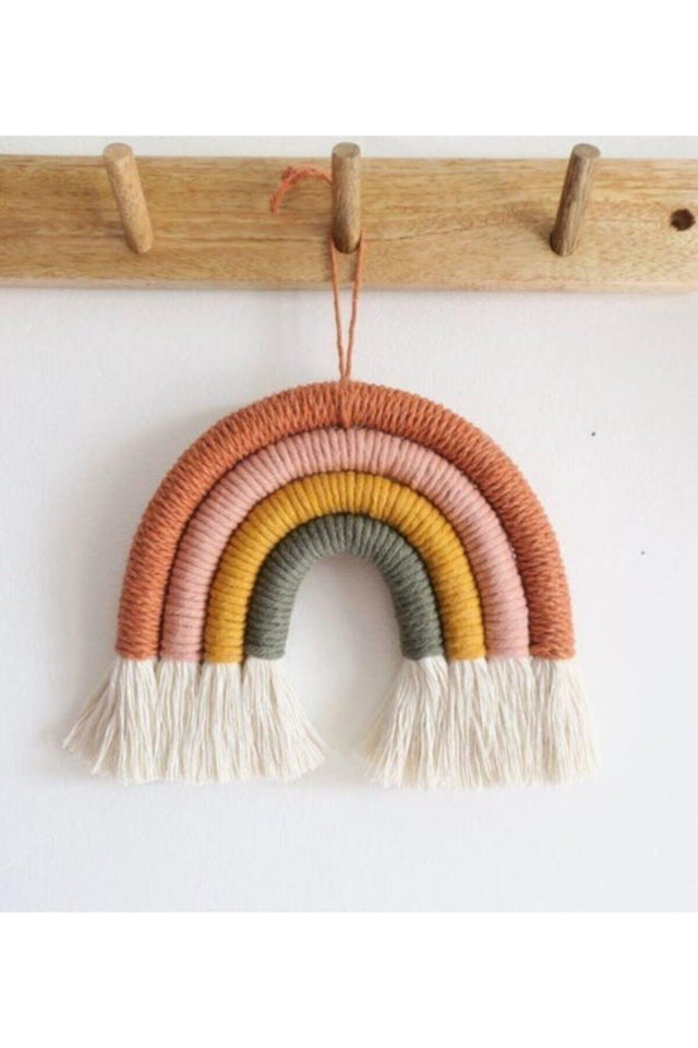 Sude Rainbow Shaped Macrame Handcrafted Stylish Wall Ornament 87685675464564654 - Swordslife