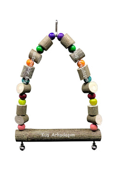 Handcrafted wooden swing for cockatiels and parrots