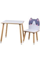 Children's Activity Table and Chair Set with Summer Erase - Mdf- Cat - Swordslife