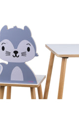 Children's Activity Table and Chair Set with Summer Erase - Mdf- Squirrel - Swordslife