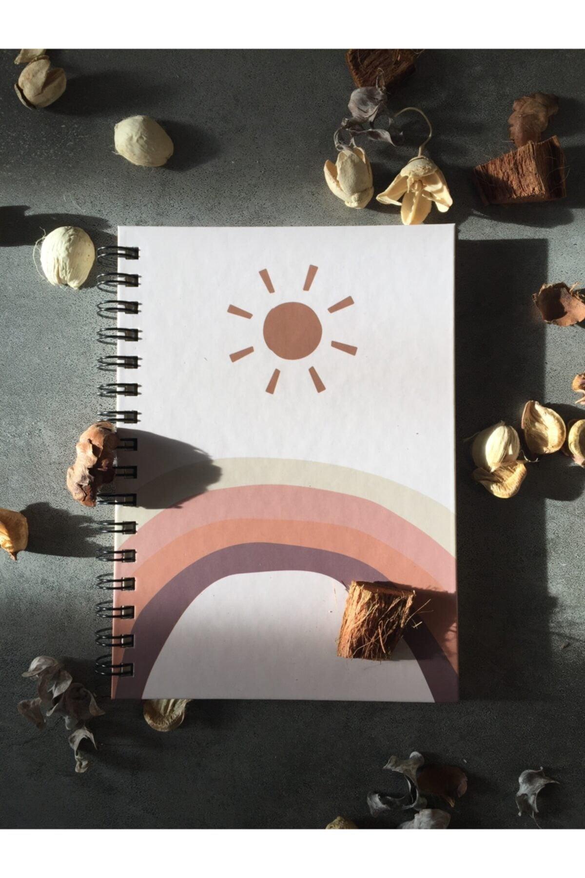 Sun Patterned Unlined Spiral Notebook