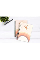 Sun Patterned Unlined Spiral Notebook