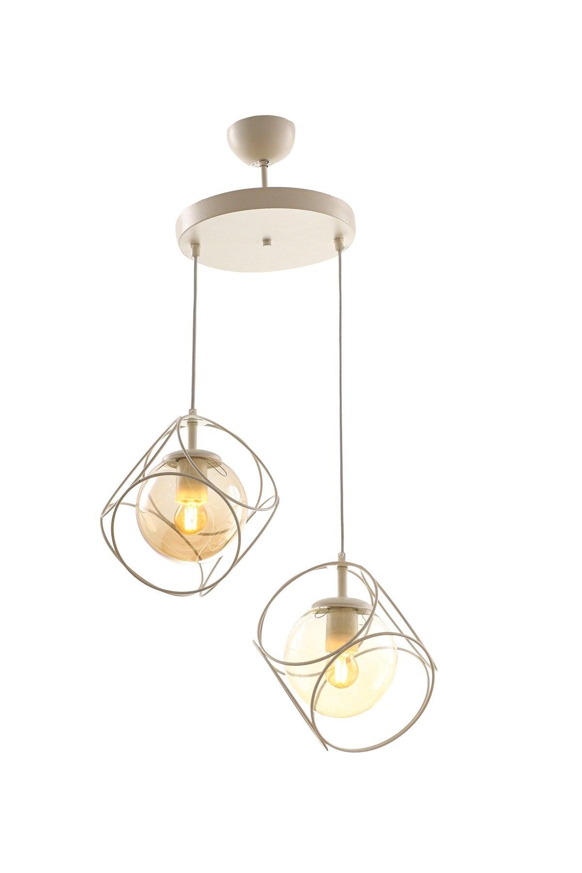 Suna 2.li White-honey Glass Chandelier - Swordslife