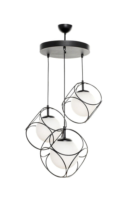 Suna 3rd Black and White Glass Chandelier - Swordslife