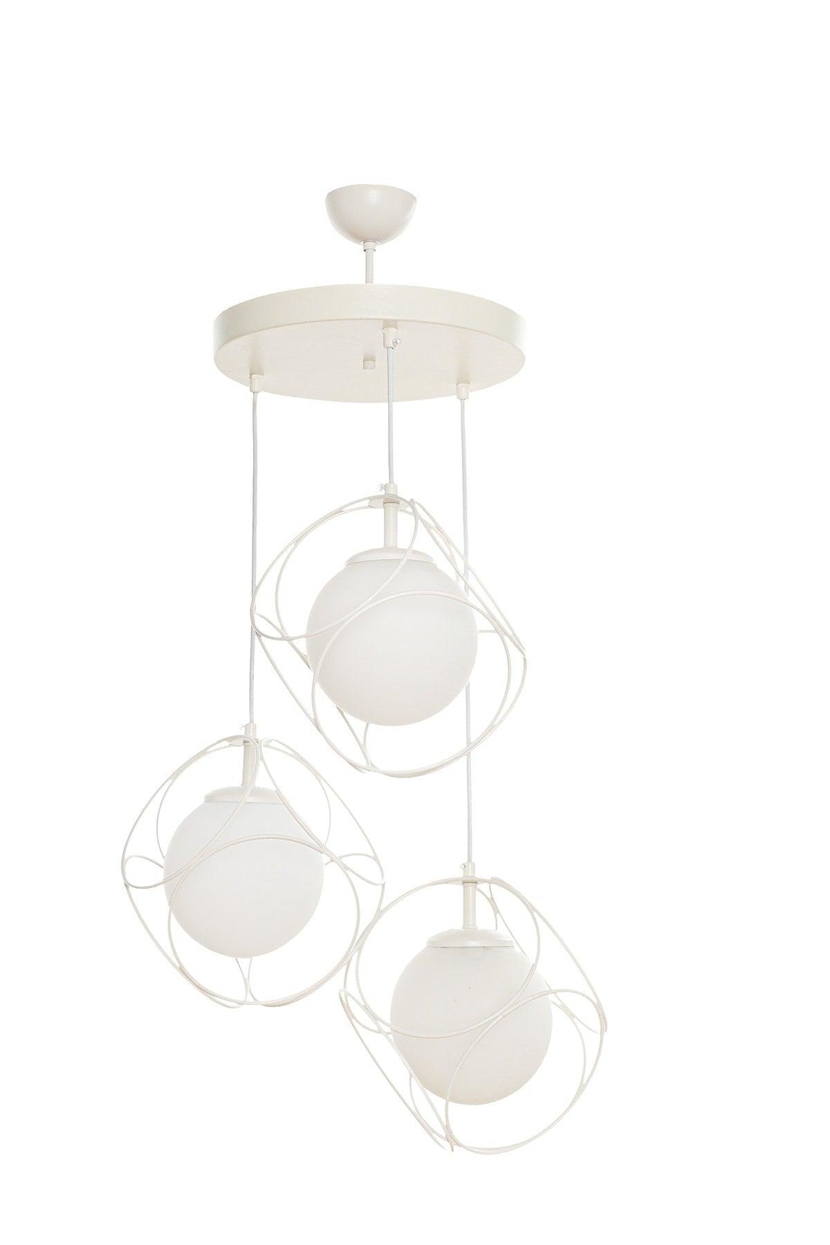 Suna 3rd White-white Glass Chandelier - Swordslife