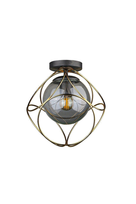 Suna Ceiling Mount Single Chandelier Gold Smoked Glass - Swordslife
