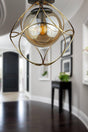 Suna Ceiling Mount Single Chandelier Gold Honey Glass