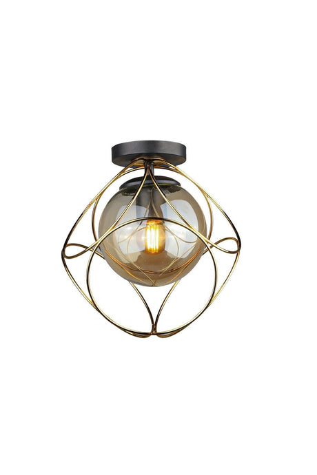 Suna Ceiling Mount Single Chandelier Gold Honey Glass