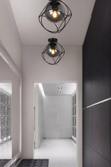 Suna Single Black-smoked Glass Ceiling Mount Chandelier - Swordslife