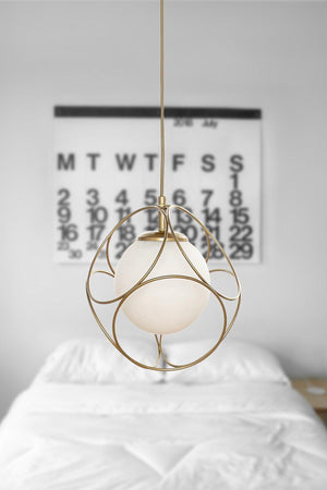 Suna Single Tumbled-white Glass Chandelier - Swordslife